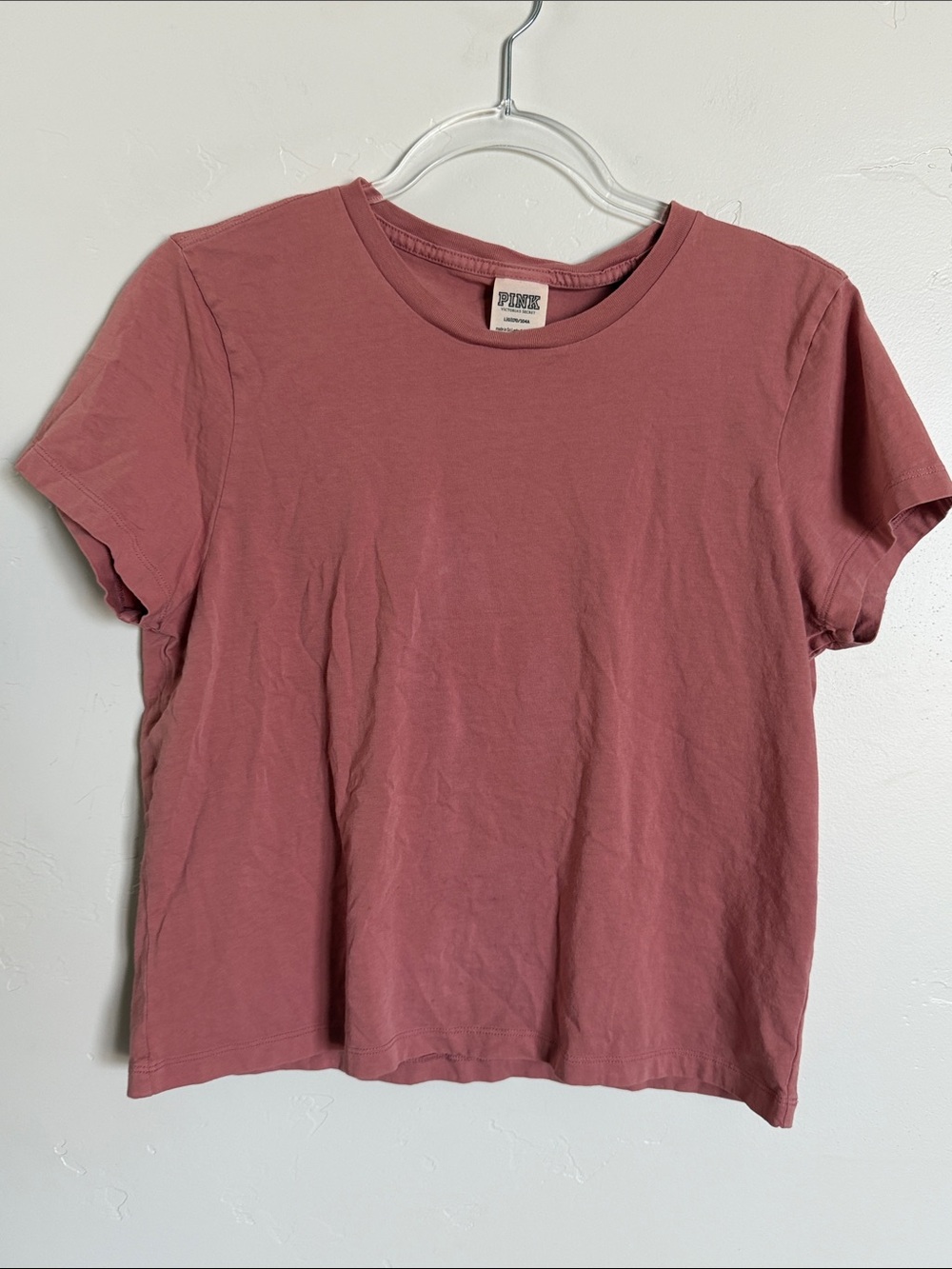PINK Victoria's Secret Short Sleeve Crewneck Tee in Mauve Pink